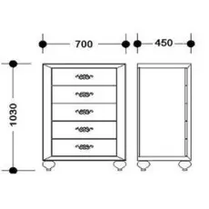 Комод Palermo с пятью ящиками