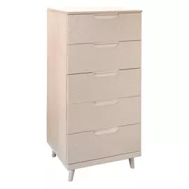 Комод с пятью ящиками сканди жемчужно-белый