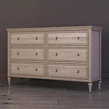 Комод с шестью ящиками Riverdi цвета светлый дуб