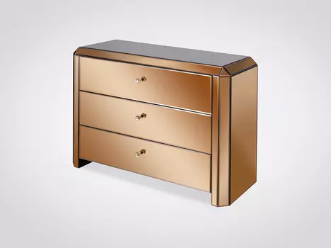 Комод стремя ящиками золотисто-кофейного цвета