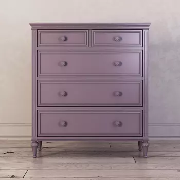 Комод высокий с пятью ящиками Riverdi фиолетового цвета