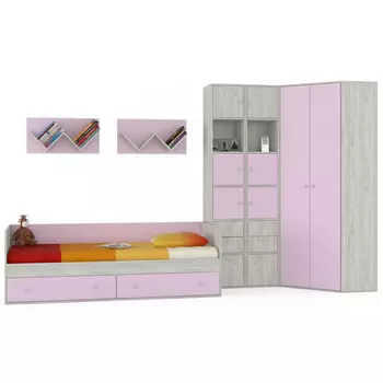 Комплект детской мебели тетрис лавандового цвета