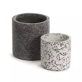 Комплект из двух кашпо Bransc Pots черно-белого цвета