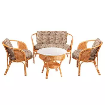Комплект кофейный багама Wicker коньячного цвета