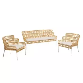 Комплект Robyn диван и два кресла желтого цвета