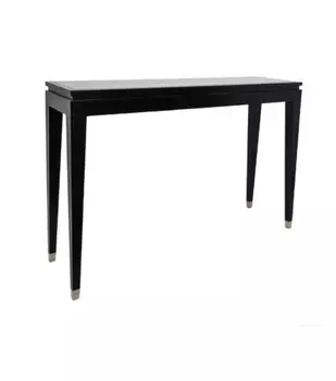 Консоль черного цвета со стеклянной столешницей