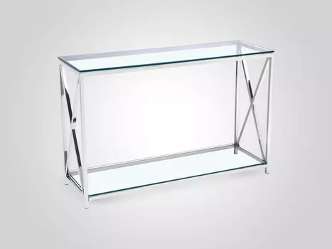 Консоль из металла со стеклянной столешницей