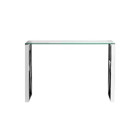 Консоль из нержавеющей стали со стеклянной столешницей