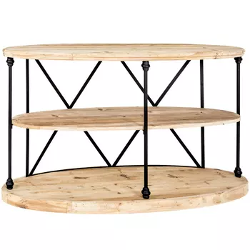 Консоль модерато из натурального дерева и металла