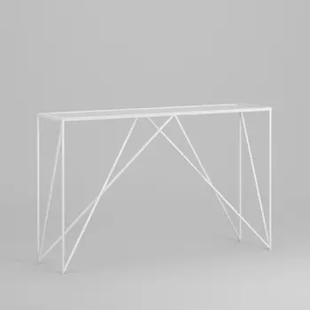 Консоль Monaco White на металлокаркасе со столешницей из прозрачного стекла