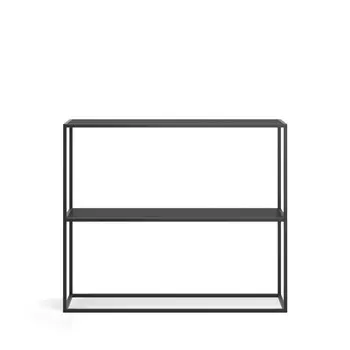 Консоль Rash Black с металлическим каркасом и столешницей цвета черный дуб