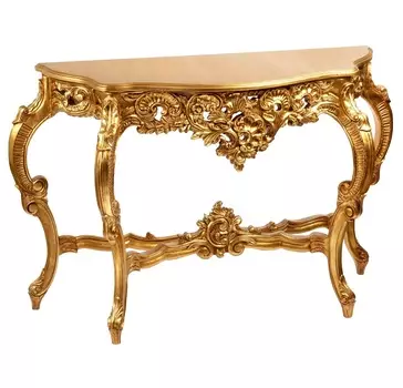 Консоль с деревянной столешницей Hermitage Gold