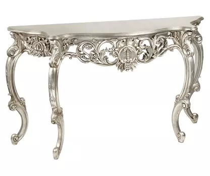 Консоль с деревянной столешницей Queen Silver