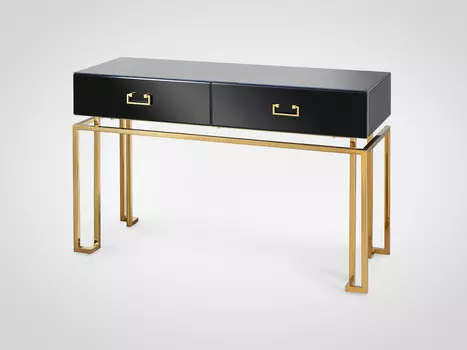 Консоль с двумя выдвижными ящиками на металлических ножках