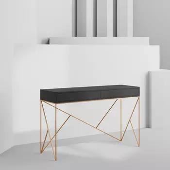 Консоль с ящиками Prince Line Box Gold черный дуб