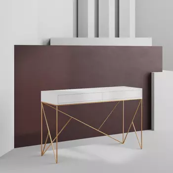 Консоль с ящиками Prince Line Box Gold белый дуб