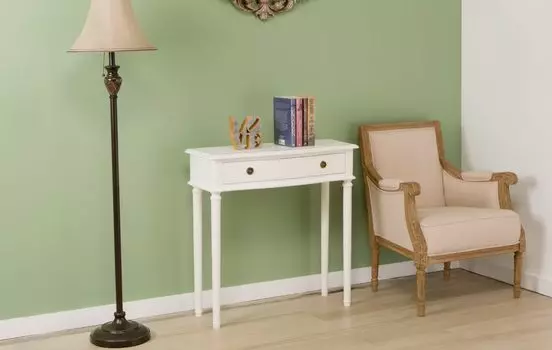 Консоль с ящиком белого цвета