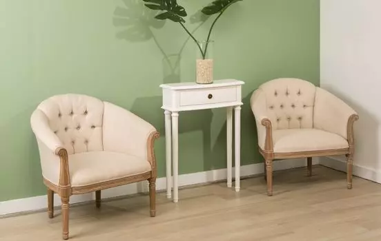 Консоль с ящиком белого цвета