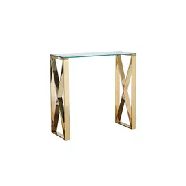 Консоль со стальными ножками и стеклянной столешницей