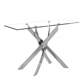 Консоль со стеклянной столешницей на металлической основе