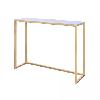 Консоль золотого цвета с глянцевой столешницей
