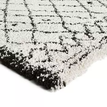 Ковер Afaw в берберском стиле бело-черного цвета 200x290