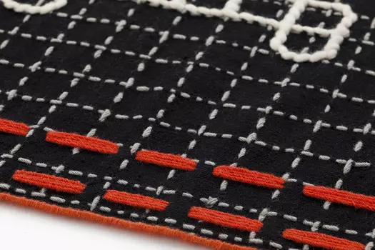 Ковер Bandas Individual черного цвета 60x240