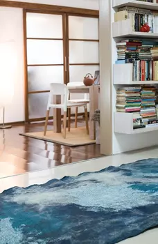 Ковер дымка. бирюза в технике нунофелтинг