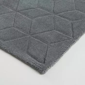 Ковер Falke с эффектом 3d из шерсти серого цвета 120x170