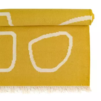 Ковер Poetry And Steps из шерсти и хлопка горчичного цвета 160х230