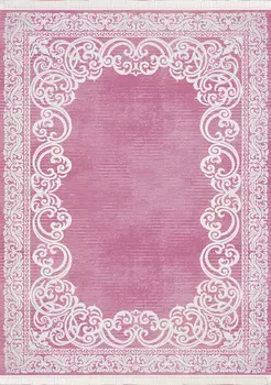 Ковер с бахромой розового цвета 100x300