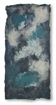 Коврик дымка. бирюза в технике нунофелтинг