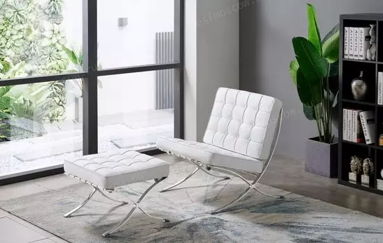 Кресло Barry с обивкой из белой экокожи