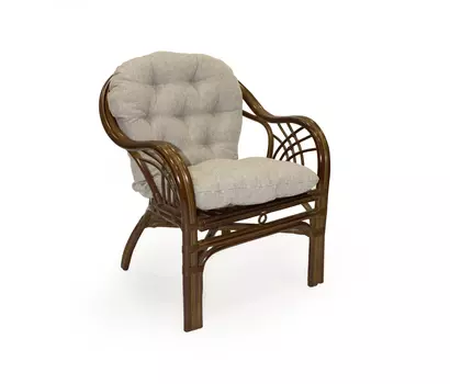 Кресло для отдыха Roma из ротанга коньяк