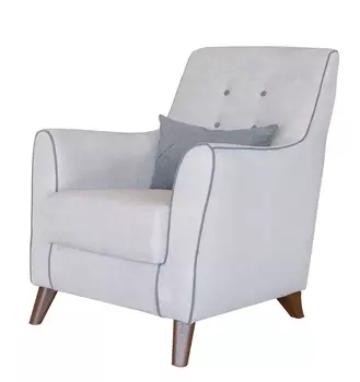 Кресло френсис в обивке из велюра серого цвета с серой подушкой