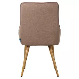 Кресло Jean браун натур с обивкой из бежевой рогожки