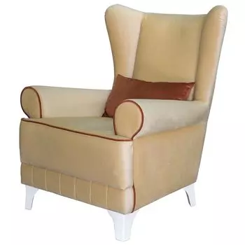 Кресло каролина из велюра бежевого цвета