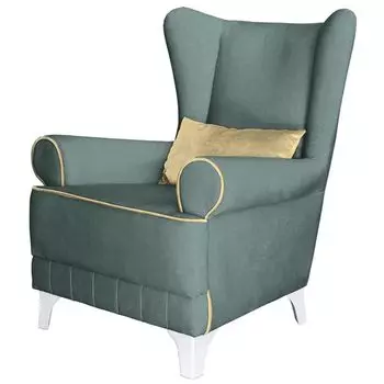 Кресло каролина из велюра сине-серого цвета