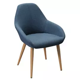 Кресло Kent сканди блю арт натур с обивкой из синей рогожки
