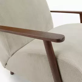 Кресло Marthan с обивкой из бежевого вельвета