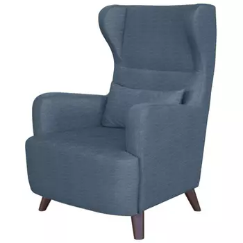 Кресло меланж в обивке темно-синего цвета