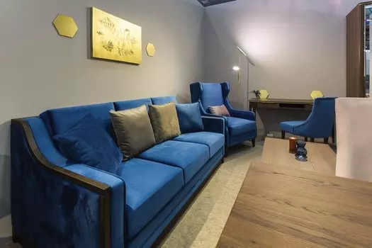 Кресло модерн 1 звездная ночь синего цвета