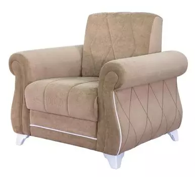 Кресло роуз в обивке из велюра бежевого цвета