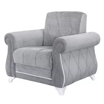 Кресло роуз в обивке из велюра серого цвета