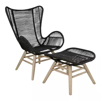 Кресло с банкеткой Helsinki черного цвета