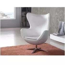 Кресло вращающееся Egg с обивкой из искусственной кожи