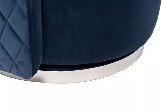 Кресло вращающееся из велюра темно-синего цвета