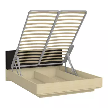 Кровать элеонора 140х200 с изголовьем черного цвета и подъемным механизмом