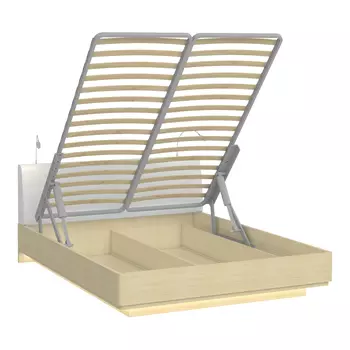 Кровать элеонора 160х200 с изголовьем белого цвета и двумя светильниками