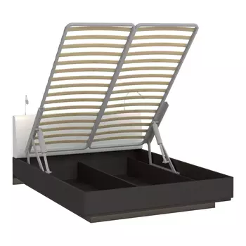 Кровать элеонора 160х200 с изголовьем белого цвета и двумя светильниками